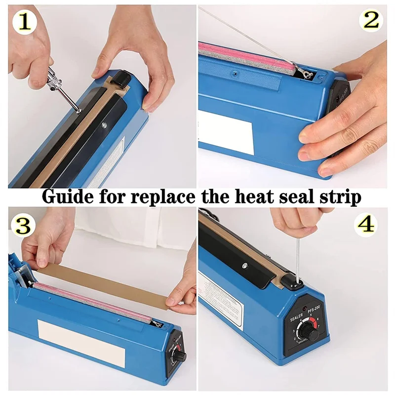 Impulse Sealer Replacement Parts 16 Inch-3 Mm Heat Seal Strips PTFE Tapes Sealer Replacement Parts Accessories Elements 6 Pack-B