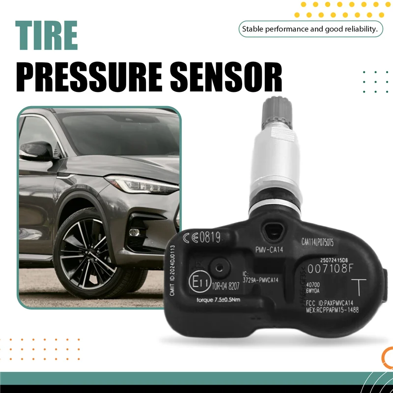 Sensores de pressão dos pneus do carro 4 pçs conjunto para infiniti qx50, qx55 qx60 qx80 nissan altima chutes 2014-2025 40700-6wy0a 407006wy0a-boom