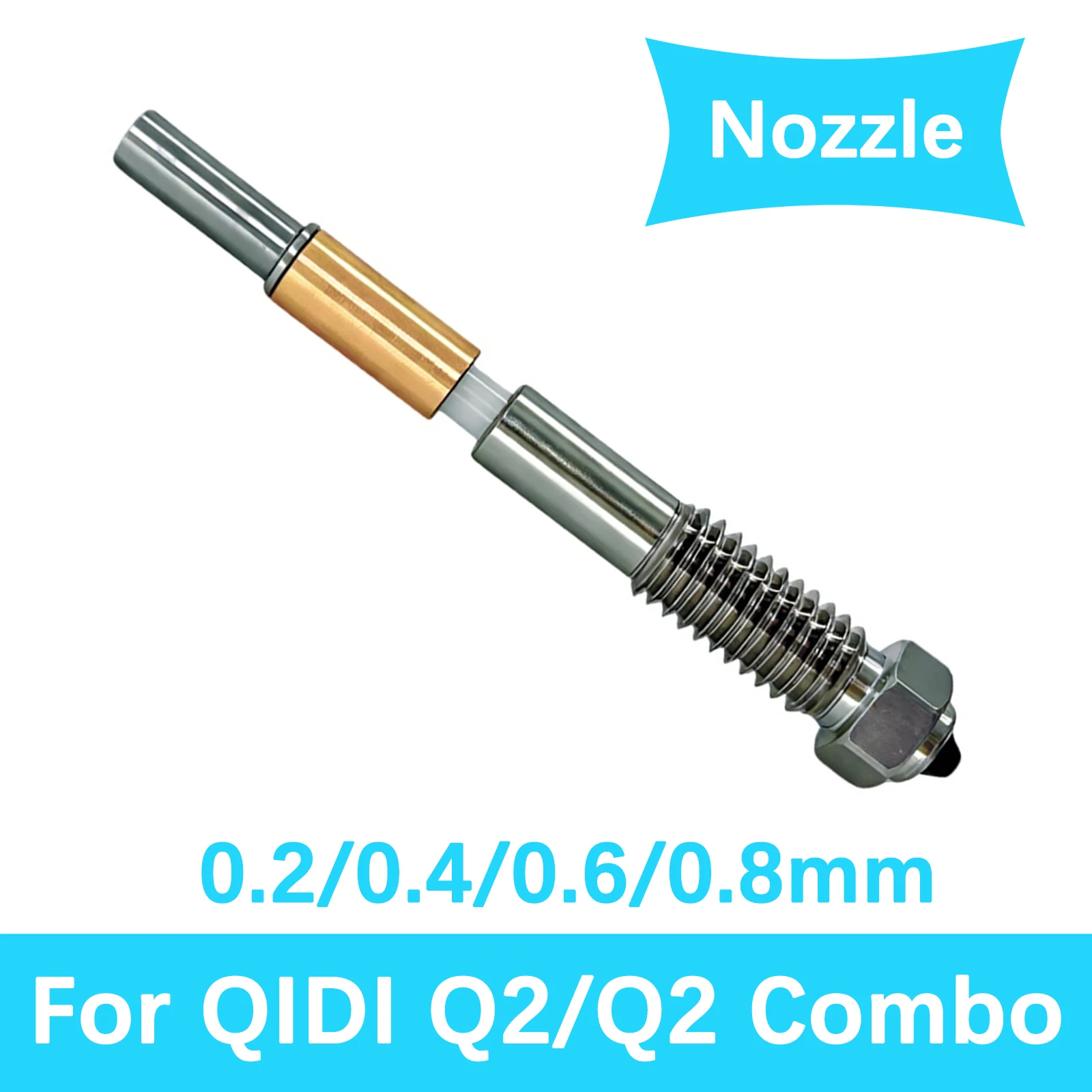 Buse bimétallique pour QIDI Q2 Combo, isolation en céramique pour Hotend QiDi Q2, conception intégrée, intégration à retrait rapide