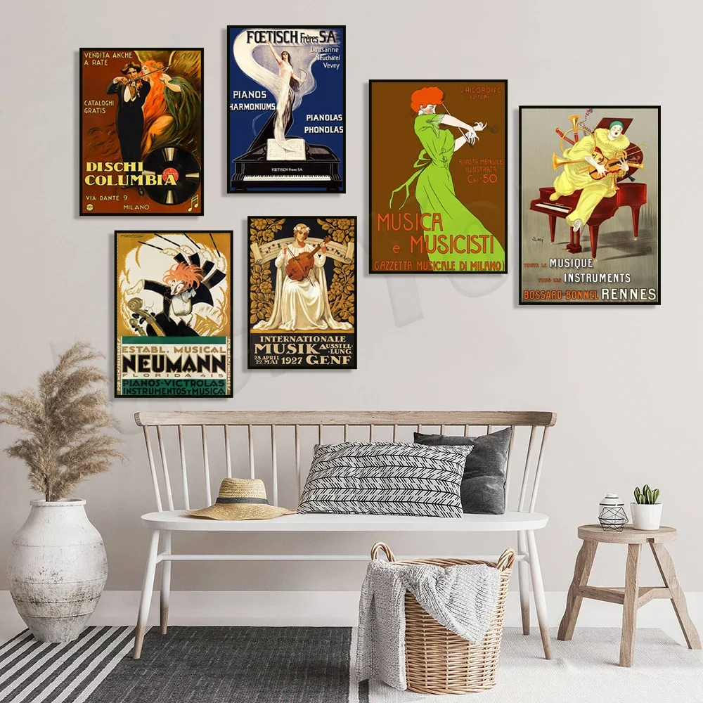 Florida Piano Victrolas Instrumentos y Musica, Organo de Piano, Musica e Musicisti Cartel de Música Vintage Idea de Regalo / Decoración de Pared