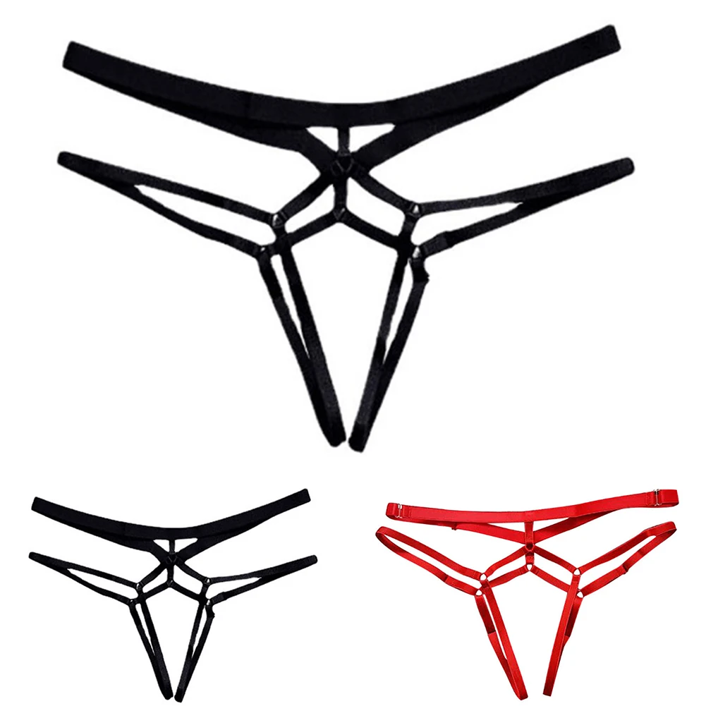 Women Sexy Hollow Out Thongs Open Crotch G Strings Sexy Ladies Erotic Panties Female Cut-out Underwear Crotchless Underpants