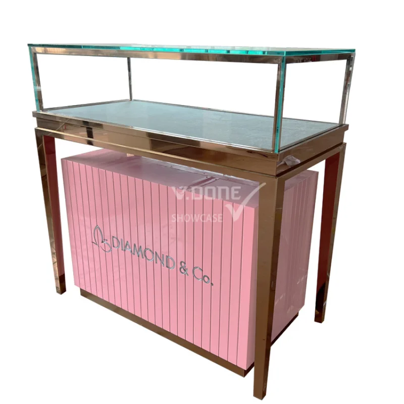 

Custom. Price Quality Glass Metal Frame Drawer Streamline Display Retail Store Used Jewelry Showcase