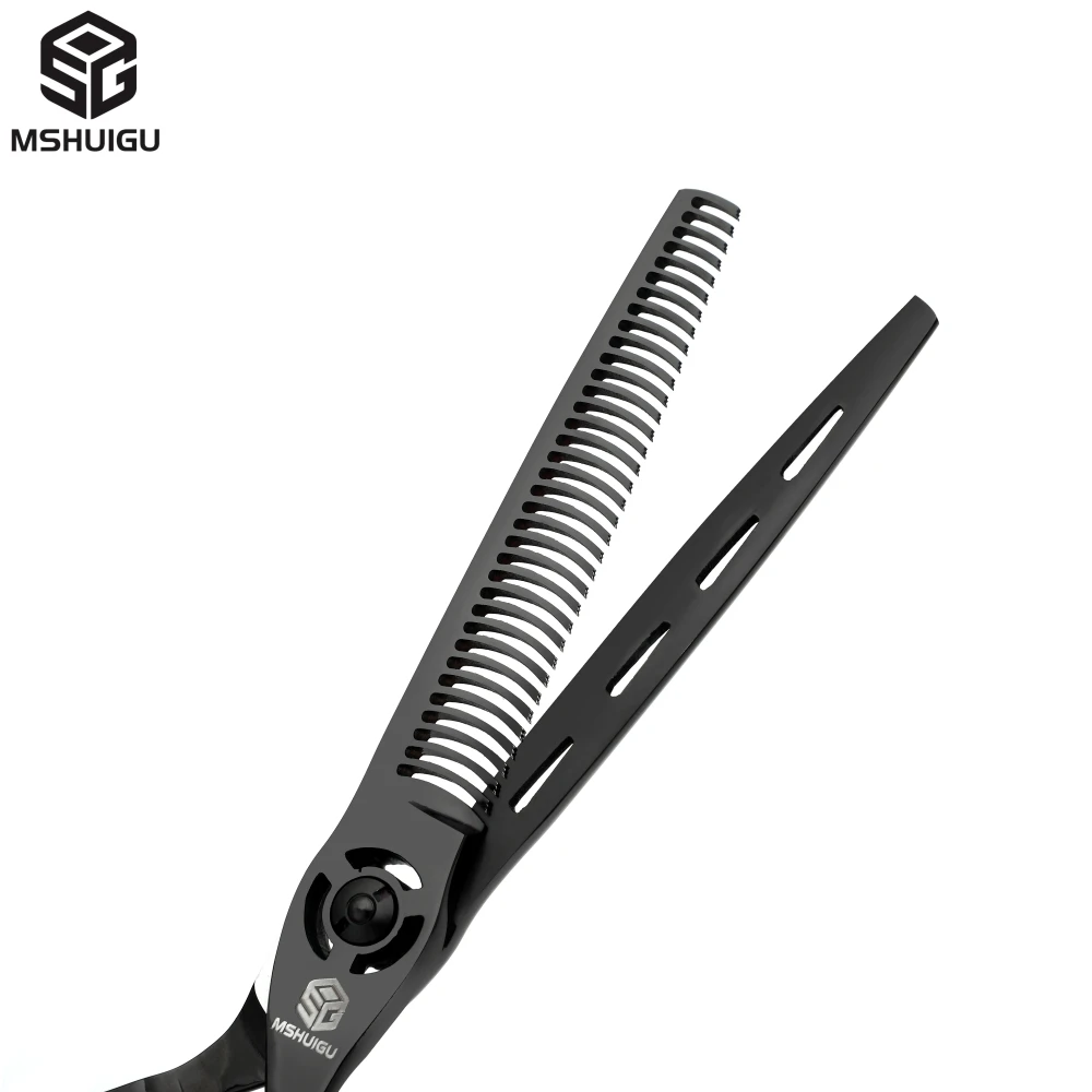 Professionelles Haarschere-Set aus 440C Edelstahl, 6, 6,5, 7 Zoll Schneidescheren, 6/6,5 Zoll 25-30% Effilierschere für Friseursalon – Detail 26