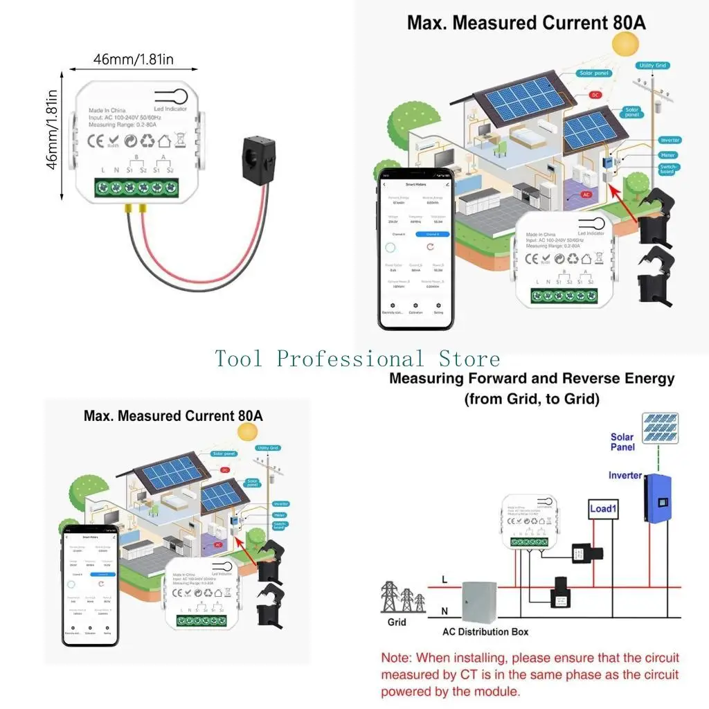 57QF Intelligent Power Usage Monitors Energy Management Device Electric Usage Analyzers
