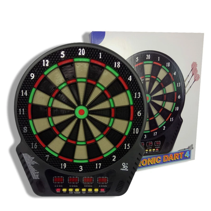 Professional Competition Electronic DartBoard,Digital Soft Tip Dart Board 27 Games 243 Variants, 4 LED Displays