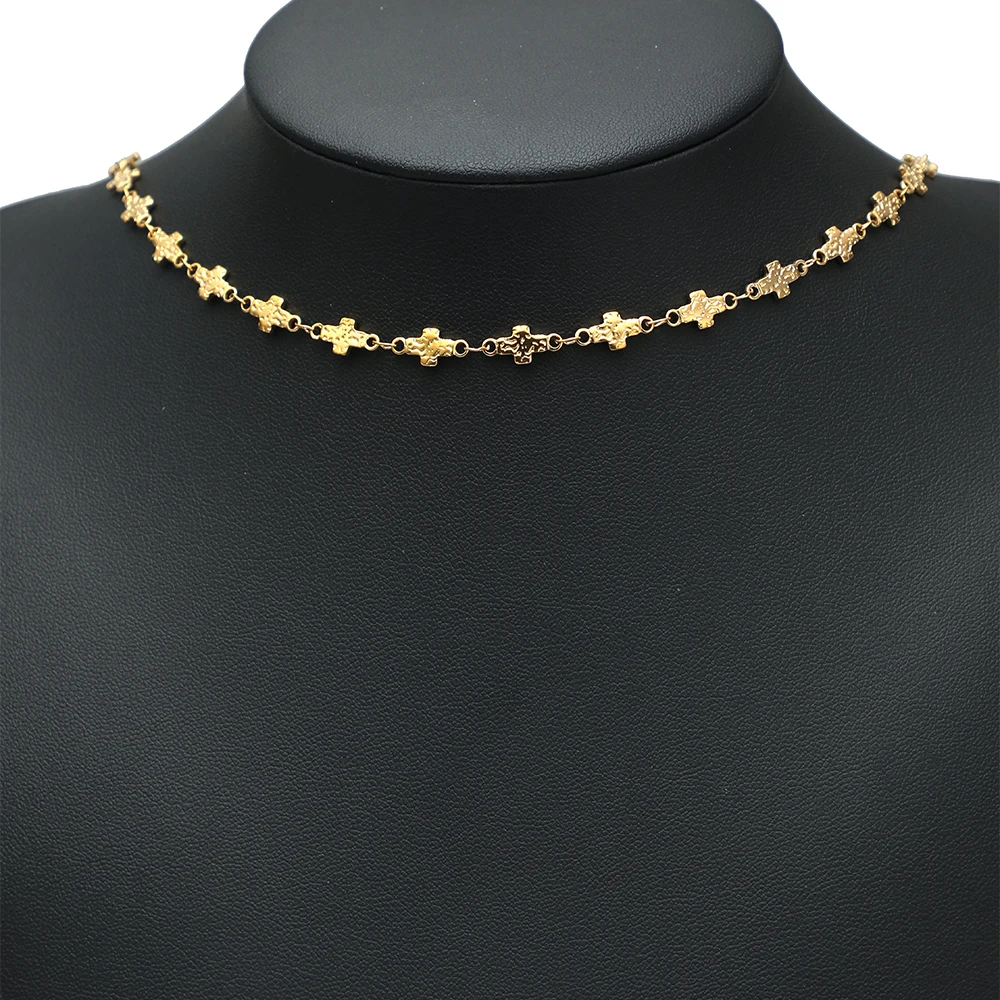 1 Meter Edelstahl-Strukturierter Kreuz-Mond-Stern-Ketten für DIY Handgemachten Schmuck, Halsketten, Ohrringe, Armbänder und Accessoires – Detail 3