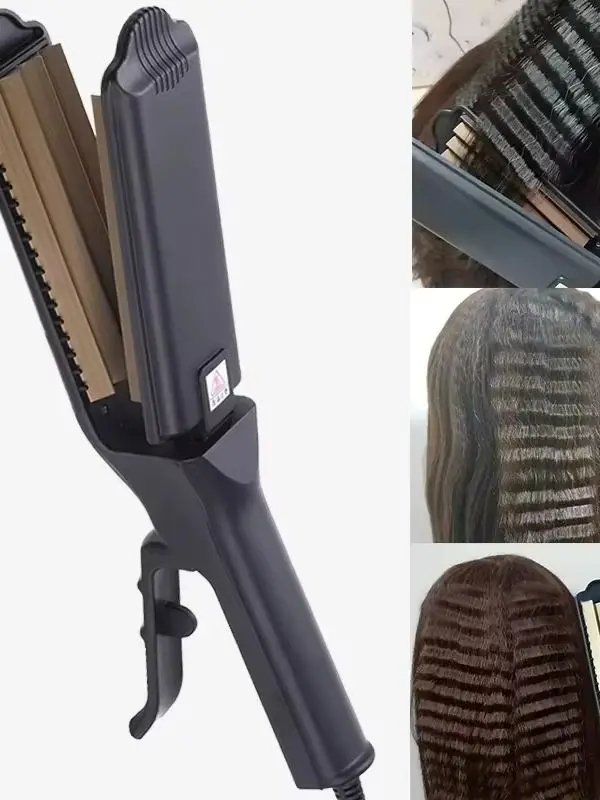 Anti-Static Wide Crimper Hair Iron for Fluffy Style Curling Upgrade Corrugation Light Textured Hair Crimping Tool
