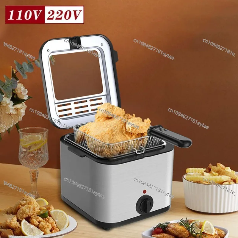 Household US Standard 110v Square Fryer Electric Fryer Stainless Steel Fryer