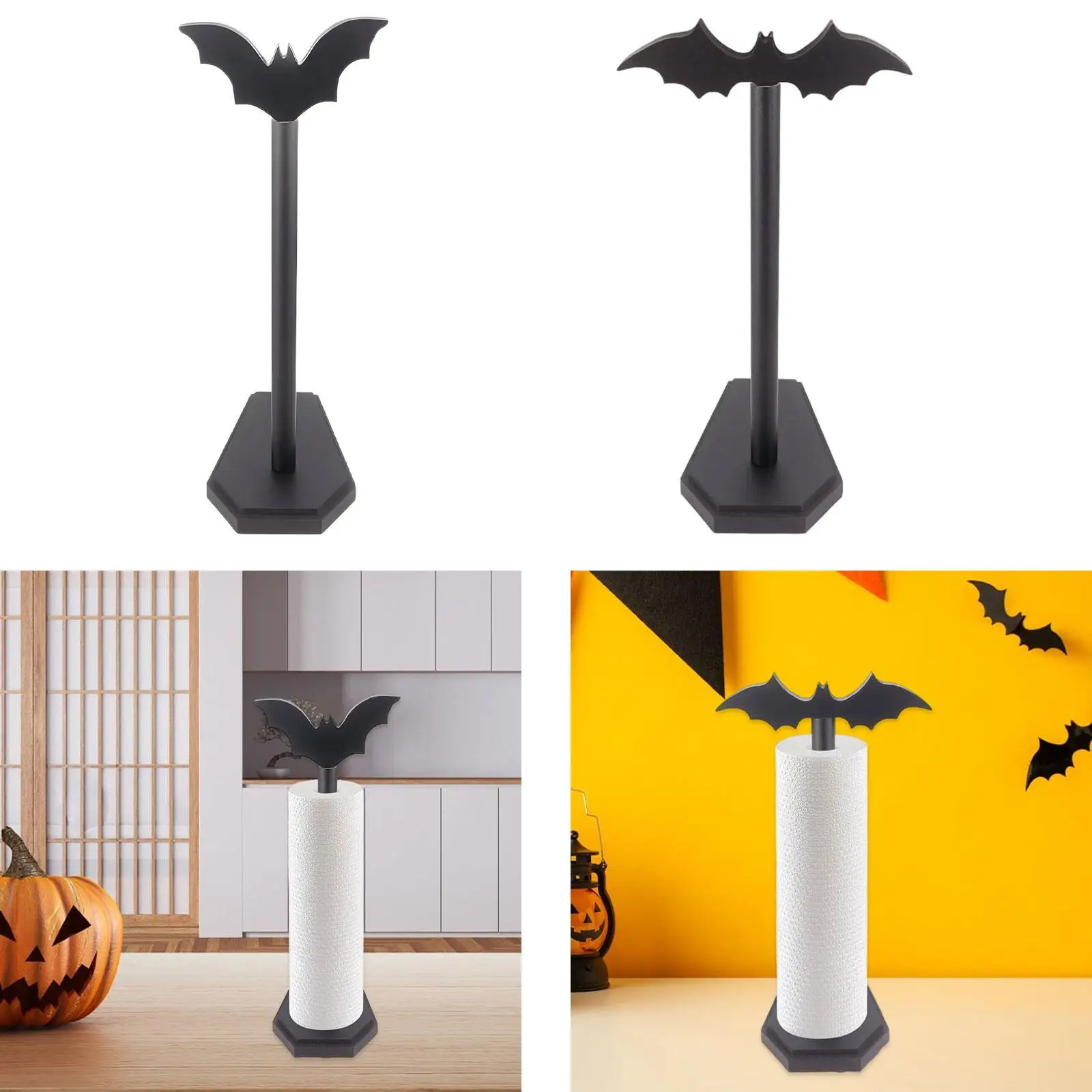 

Держатель для бумажных полотенец с летучей мышью, декор на Хэллоуин, вертикальное отдельно стоящее готическое декоративное украшение для шкафа, офиса, отдыха, спальни, дома