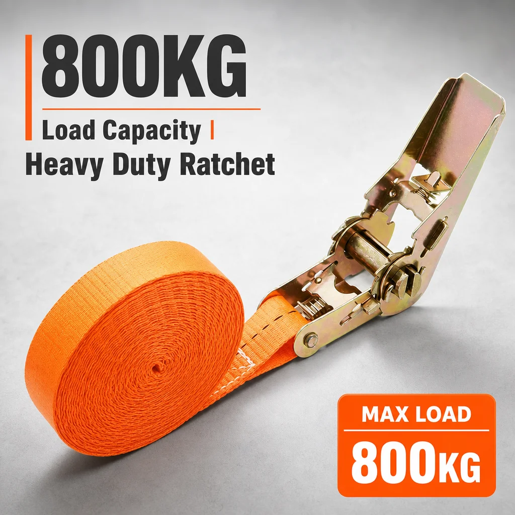 3/6M Heavy Duty Metal Buckle Tie-Down Cargo Straps for Car and Truck Strong Ratchet Belt for Secure Luggage and Cargo Transport