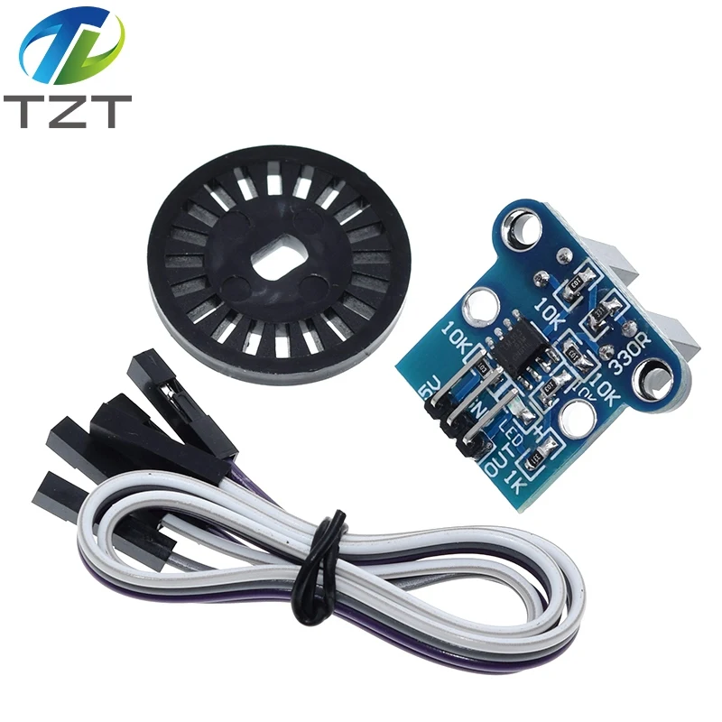 1Set HC-020K Double Speed Measuring Sensor Module with Photoelectric Encoders Kit top For arduino