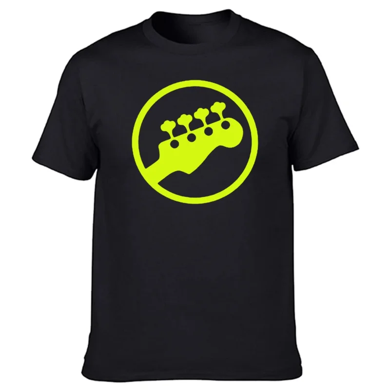 Bass Headstock Guitar Symbol Guitarist Player Musicians Music Rock T-Shirt Funny Birthday Gift For Men O Neck Cotton T Shirt Tee