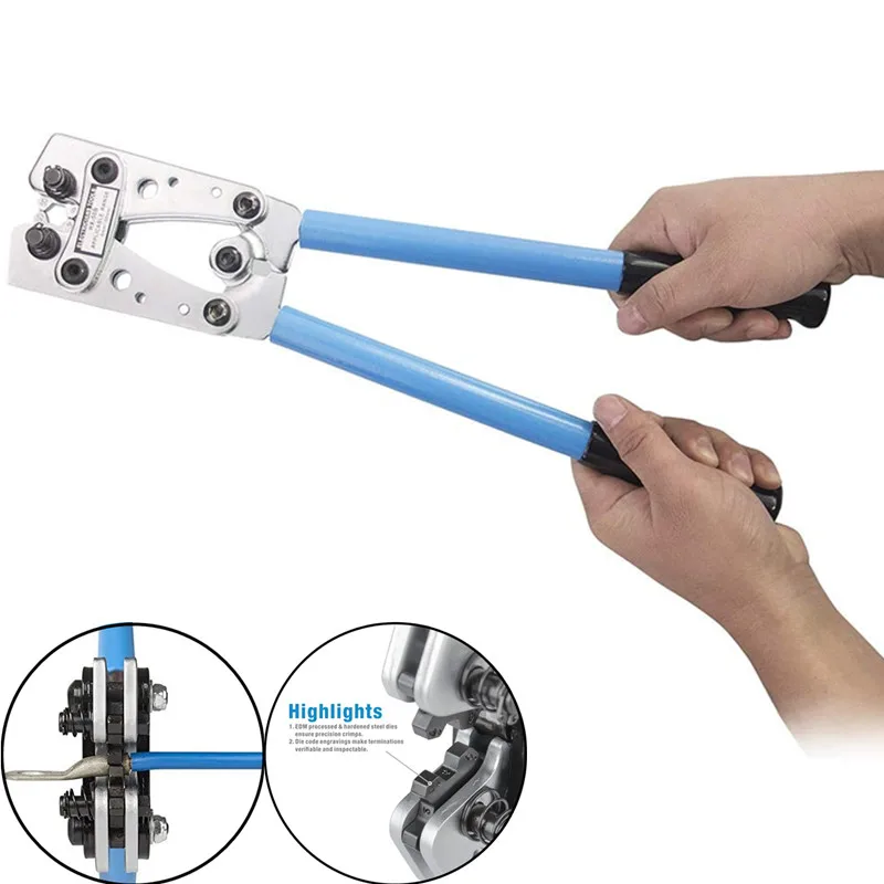 HX-50B Crimpen Zange 6-50mm AWG 22-10 Auto Auto Kupfer Ring Bare Kabel Batterie Terminals Lug hex Crimp Werkzeug Kabel Terminal Zange