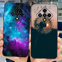 For Infinix Zero 8 Case Luxury Space Painted Funda Soft Black Silicone Phone Case For Infinix Zero 8i Zero8 X687 X687B TPU Cover