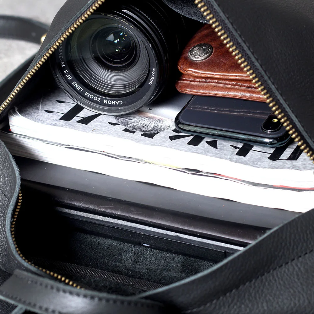 S.WORKER Lässiger Rucksack aus echtem Leder, Vollnarbenleder, Laptop-Umhängetasche, Schultasche, modisch – Detail 15