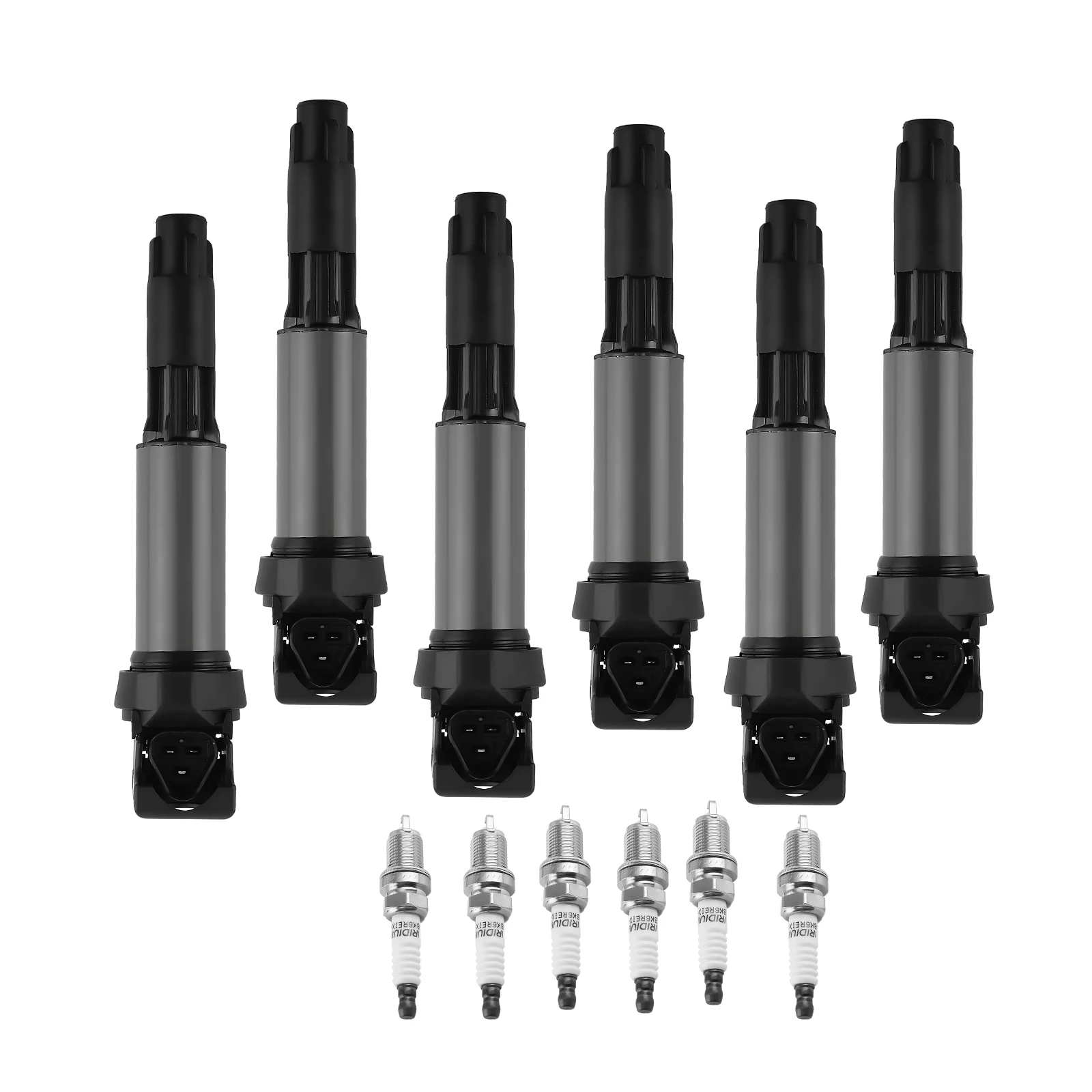 

6X Ignition Coil + 6X Spark Plugs For BMW 330i 330xi 525i 530i 760i 760Li UF522