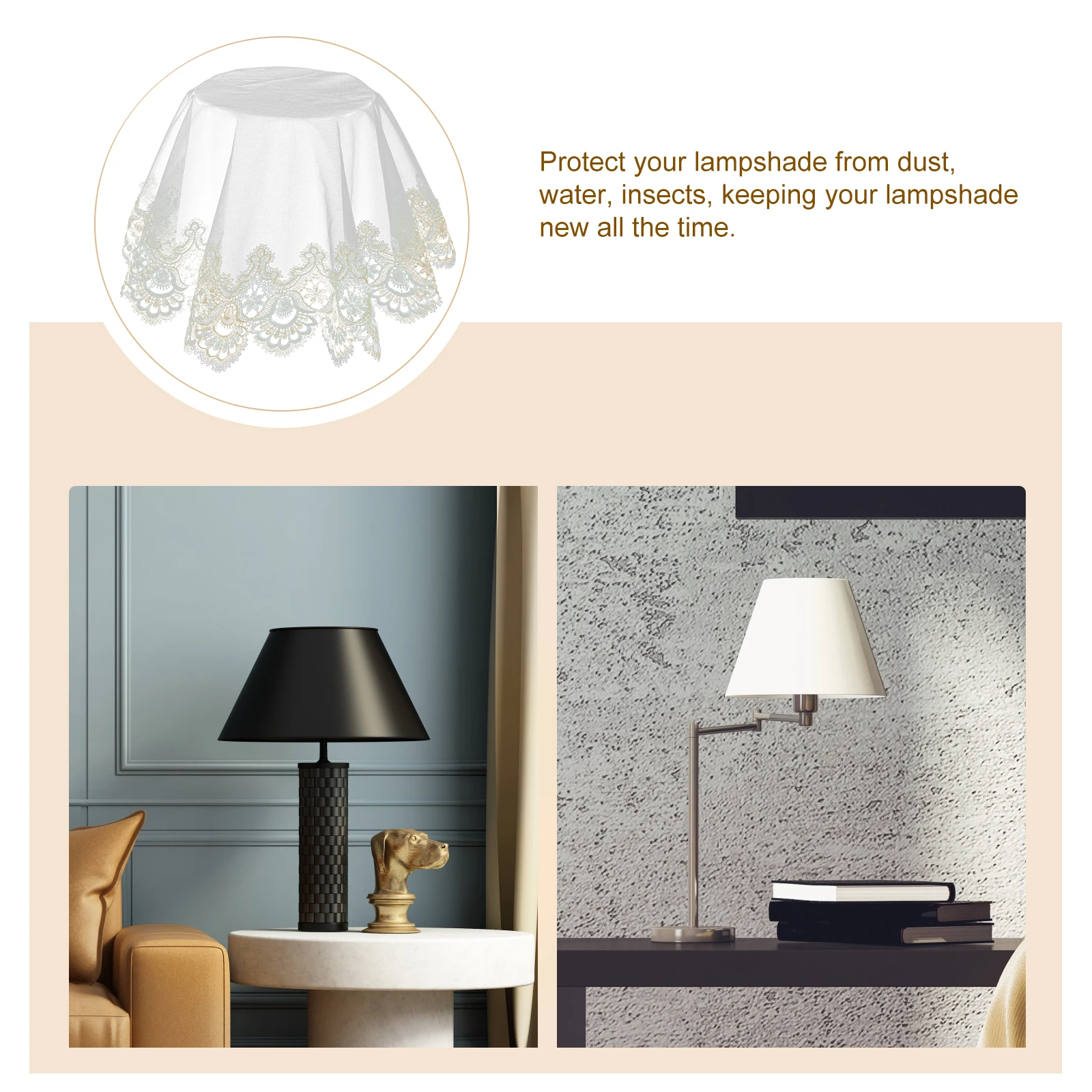 

Angoily 31.5 Inch White Lace Table Mat Gauze Crochet Doily for Sofa Cabinet Lampshade Round Table Decor Flower Pattern