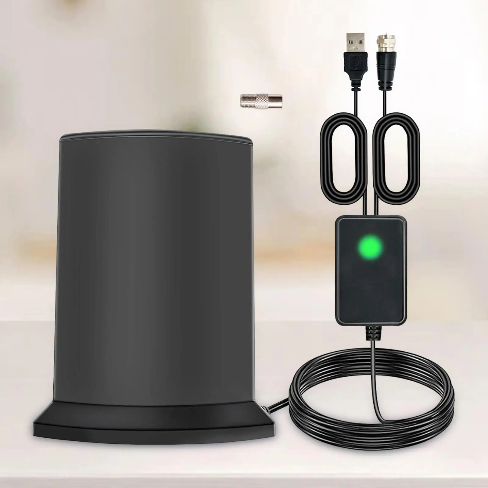 Smart Digital TV Antenna Indoor Outdoor Support 1080P HDTV Coax Cable 16ft Stable Signal 360 Degree Long Range Universal