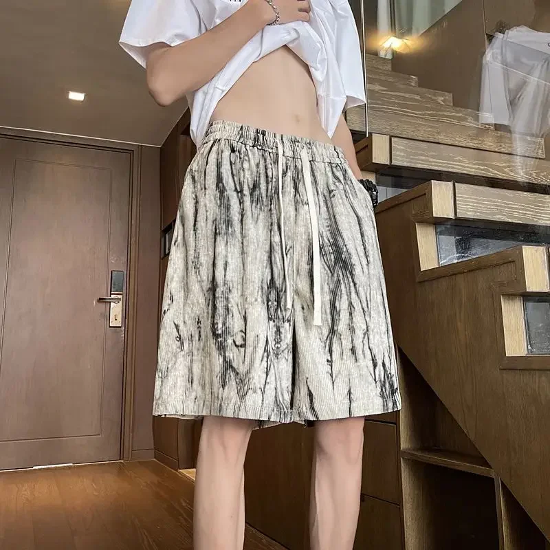 

Шорты для мужчин, свободные пляжные мешковатые широкие с новой уличной одеждой Y2k, эластичная сухая посадка, роскошная новинка, мужские короткие брюки