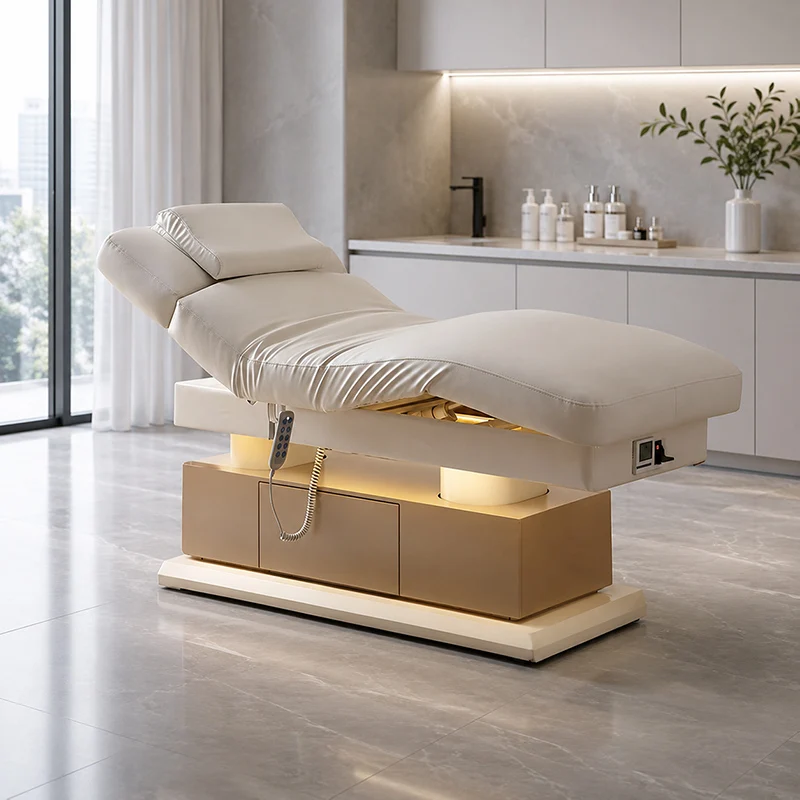 Premium Electric Beauty Bed With Heating Storage USB LED Light For Beauty Salon Spa Clinic Wholesale Manufacturer