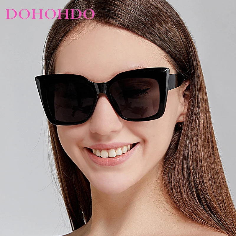 

DOHOHDO Oversized Cat Eye Sunglasses 2024 Fashion Women Shades Trending Men Gradient Sun Glasses Shades UV400 Glasses Goggles
