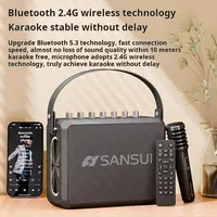 Shanshui T98 Powerful Family Party Karaoke Portable Speaker with AUX Microphone Outdoor Wireless Bluetooth Subwoofer Supporting