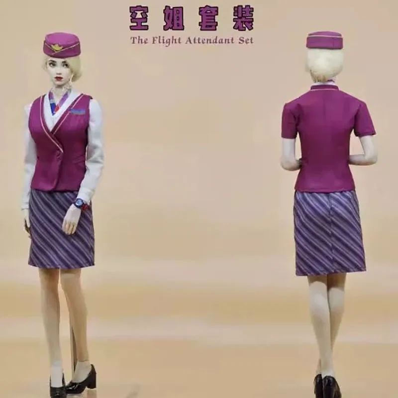 CUKE TOYS MA-024 1/6 Scale Sexy Women's Flight Attendant Uniform Set Clothes Model Fit 12'' TBL S18 Soldier Action Figure Body