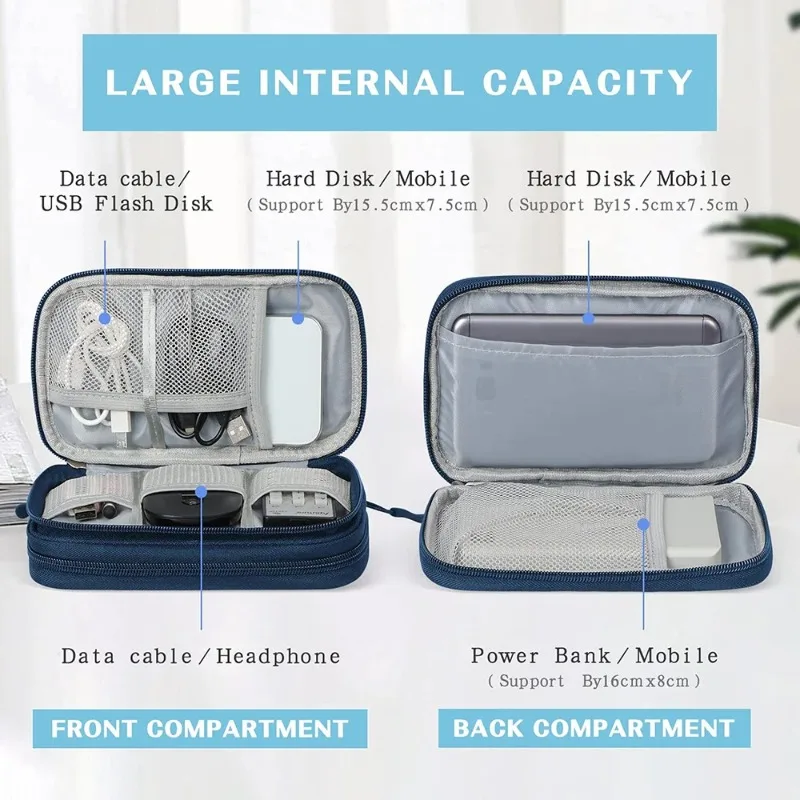 Universal Waterproof Cable Organizer Bag Travel Carrying Accessories Pouch for Electronics Wire-winding Storage