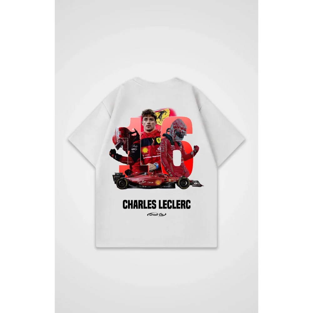 تي شيرت رجالي Leclerc كبير الحجم لمحبي بطولة السباق البريطانية تي شيرت قطني تي شيرت ملابس الشارع الشهير ملابس رجالية غير رسمية كبيرة الحجم #5