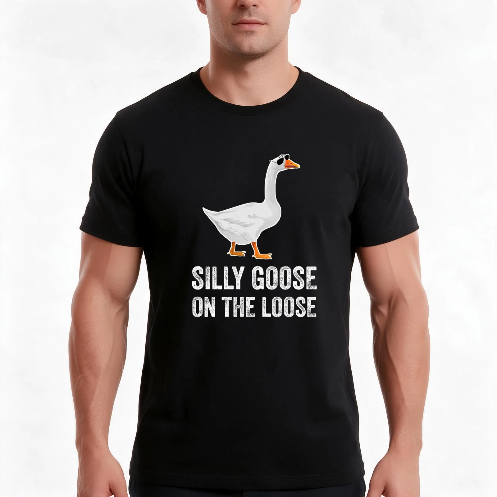 Silly goose on the loose T-Shirt, Summer Casual Cotton Tee, Oversized Streetwear Tops, Vintage Graphic Print, Unisex Men Women
