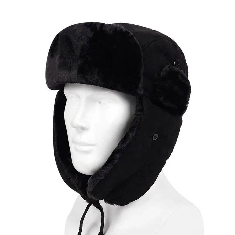 Unisex Winter Hat Russian Earflap Hat Keep Warm Ski Hat Men Women Bomber Hats for Outdoor Riding and Snow Activities