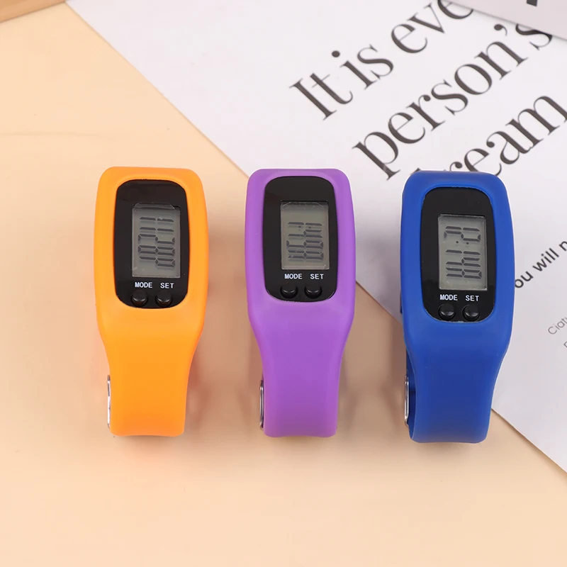 LED Pedometer Bracelet Watch, Silicone Step Counter Fitness Tracker, 12/24‑Hour Time Display Step Tracking Wrist Watch