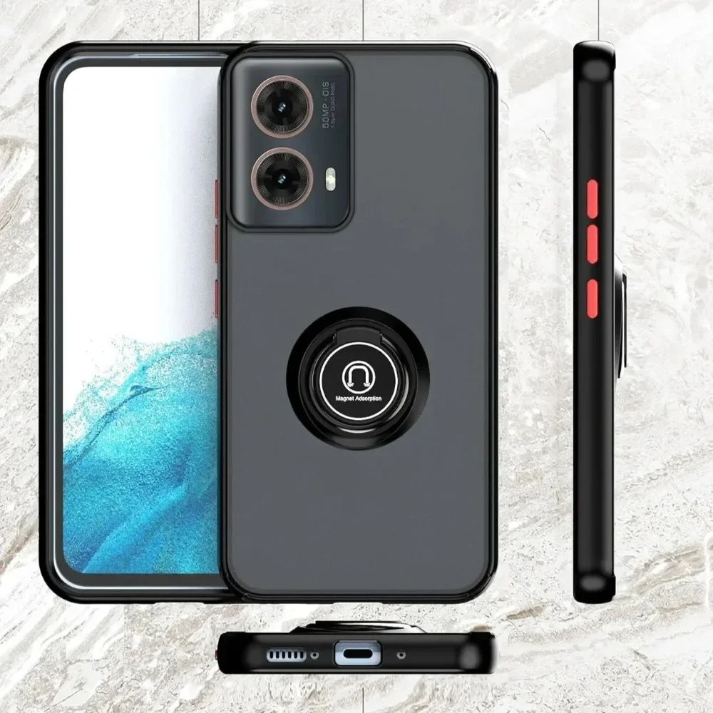 ماتي جراب هاتف لموتورولا موتو G86 G56 G75 G35 G55 G54 G84 G14 G72 G85 G15 G05 G34 G24 E13 G13 5G حلقة حامل غطاء وقائي