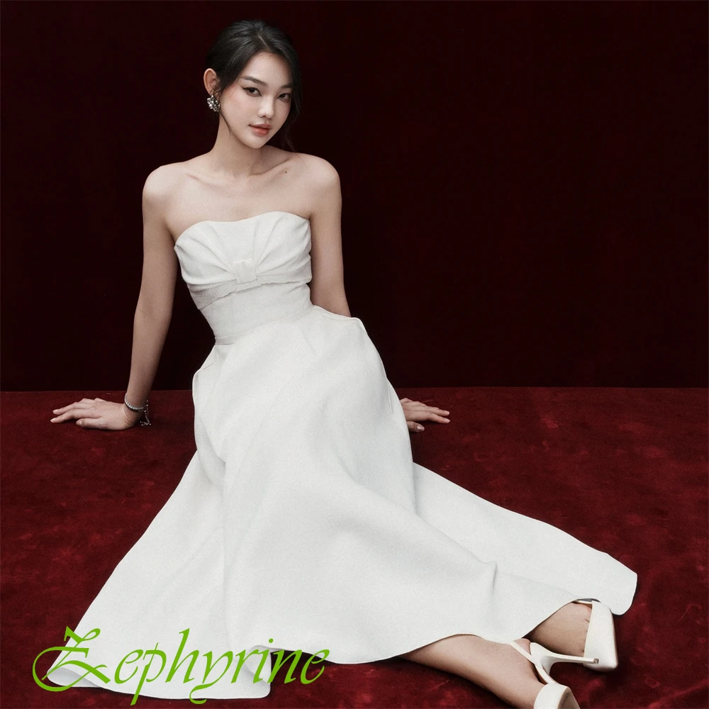 Customized Elegant Jersey Strapless Evening Dress Exquisite A-Line Prom Dresses High Quality Special Occasion Gowns