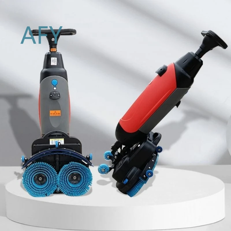 Mini Hand-Push Double Brush Washing Suction Mopping Machine for Commercial Supermarket Hotel Use Three-in-One Floor Cleaner
