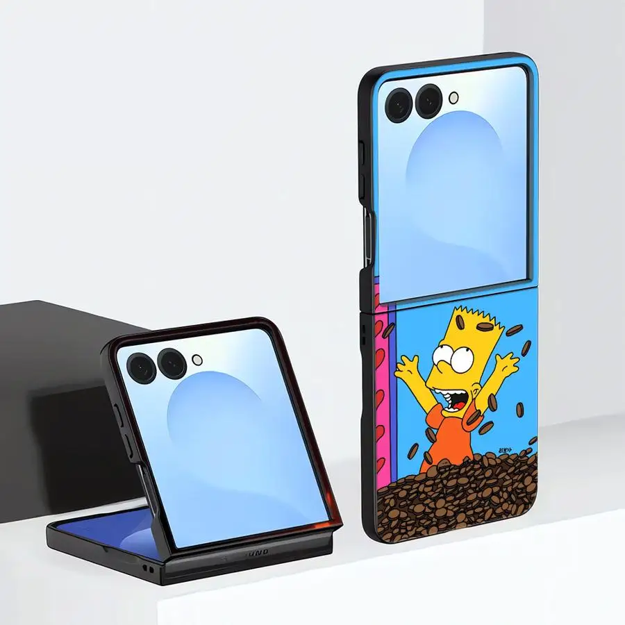 Phone Funda Case for Samsung Galaxy Z Flip8 ZFlip7 FE ZFlip4 ZFlip6 ZFlip5 Z Flip 7 6 5 8 ZFlip3 S-Simpsons Bart Boys