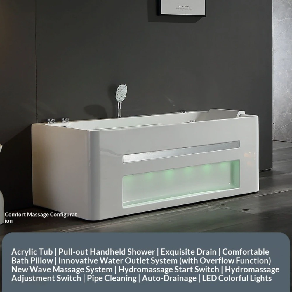 

Seamless Double Bathtub For Home Use Temperature Controlled Heating Freestanding Bathtub With Whirlpool Massage Function Spa