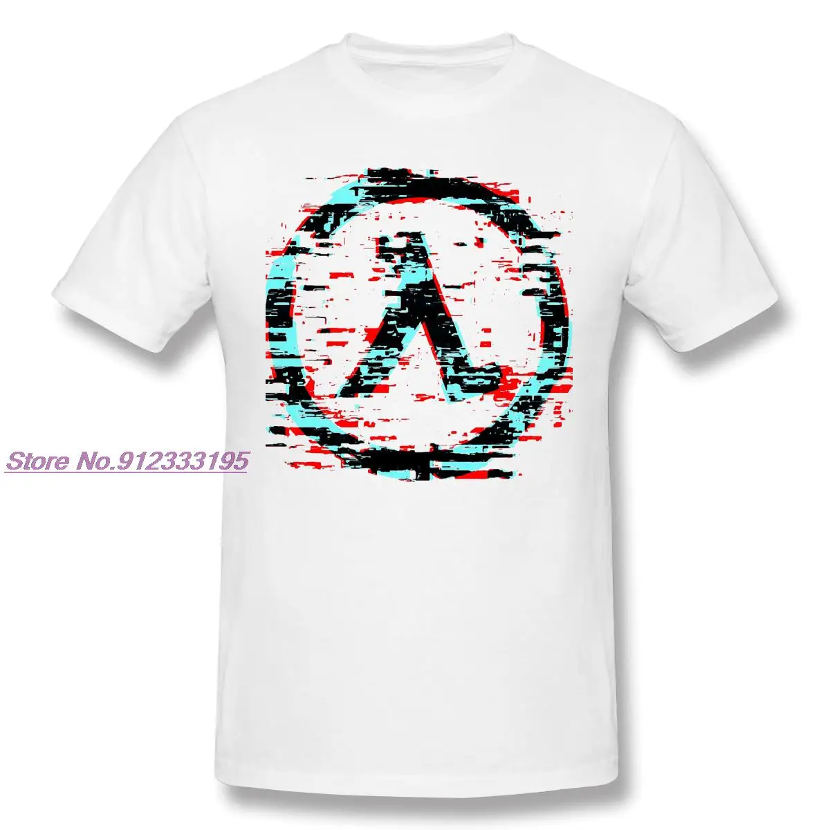 Half Life - Glitch Fitted Scoop T Shirt White Half-Life Alyx printed Tshirt Summer large TShirts