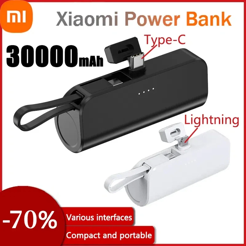Xiaomi-Mini batterie externe portable, 30000mAh, 25W, légère, pour iPhone Samsung, prise de pluie de type C intégrée