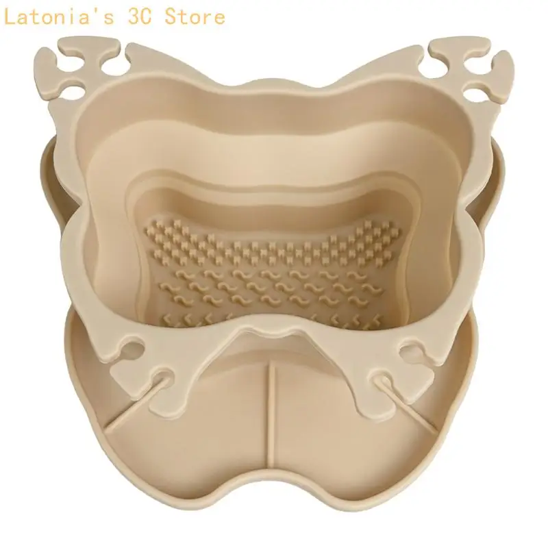 Make-up-Pinsel-Malpinsel-Spülbecher mit strukturierter Innenseite und Pinselhaltern X3UB – Detail 9