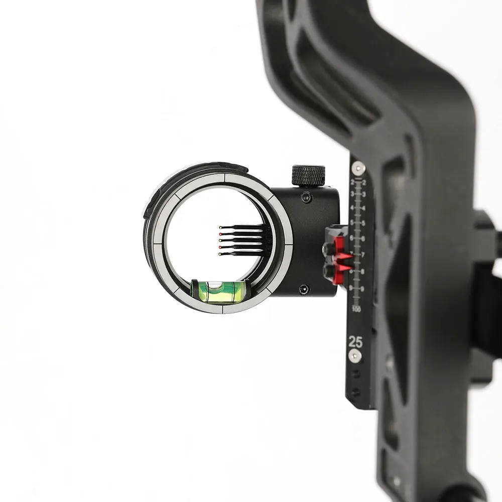TX2650 Archery 5Pin Bow Sight CNC 4x/6x/8x Compound Bow Sight Carbon Rod Four-way Adjustable Left/Right Hand Hunting Shooting