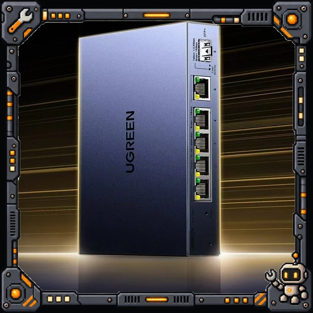 UGREEN CM753-15811 2.5G Managed Switch 5 Port 2.5G 10G Fiber VLAN 4KV Surge for NAS Optical Modem