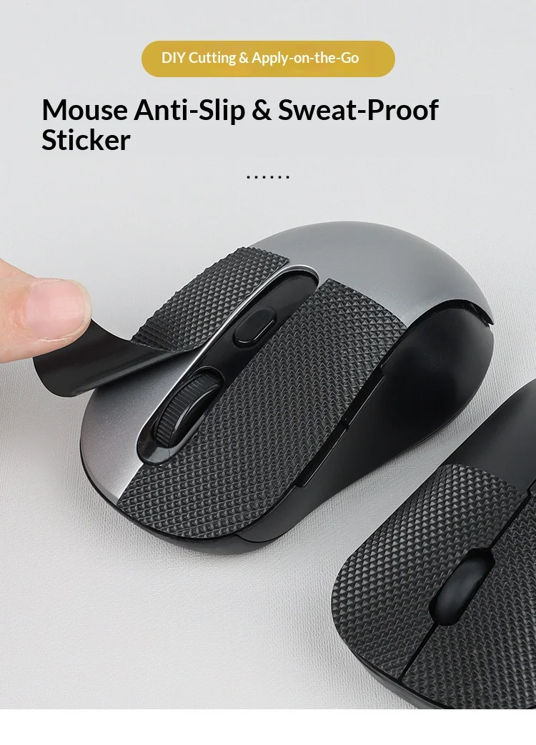 Anti-Rutsch-Griffband für Mäuse, selbstklebend, zuschneidbar, schweißresistent, rückstandsfrei, für Gaming-Mäuse, Controller-Griff-Zubehör – Detail 1