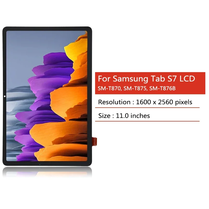 11.0”Tested For Samsung Tab S7 SM-T870 T875 T876B T878U LCD Display Touch Screen Digitizer Glass Assembly Replacement