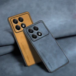 For Xiaomi Poco X6 Pro Luxury Skin Feel Shockproof Matte Leather Case Soft Back Cover Funda For Poco X6 Pro Protector чехол