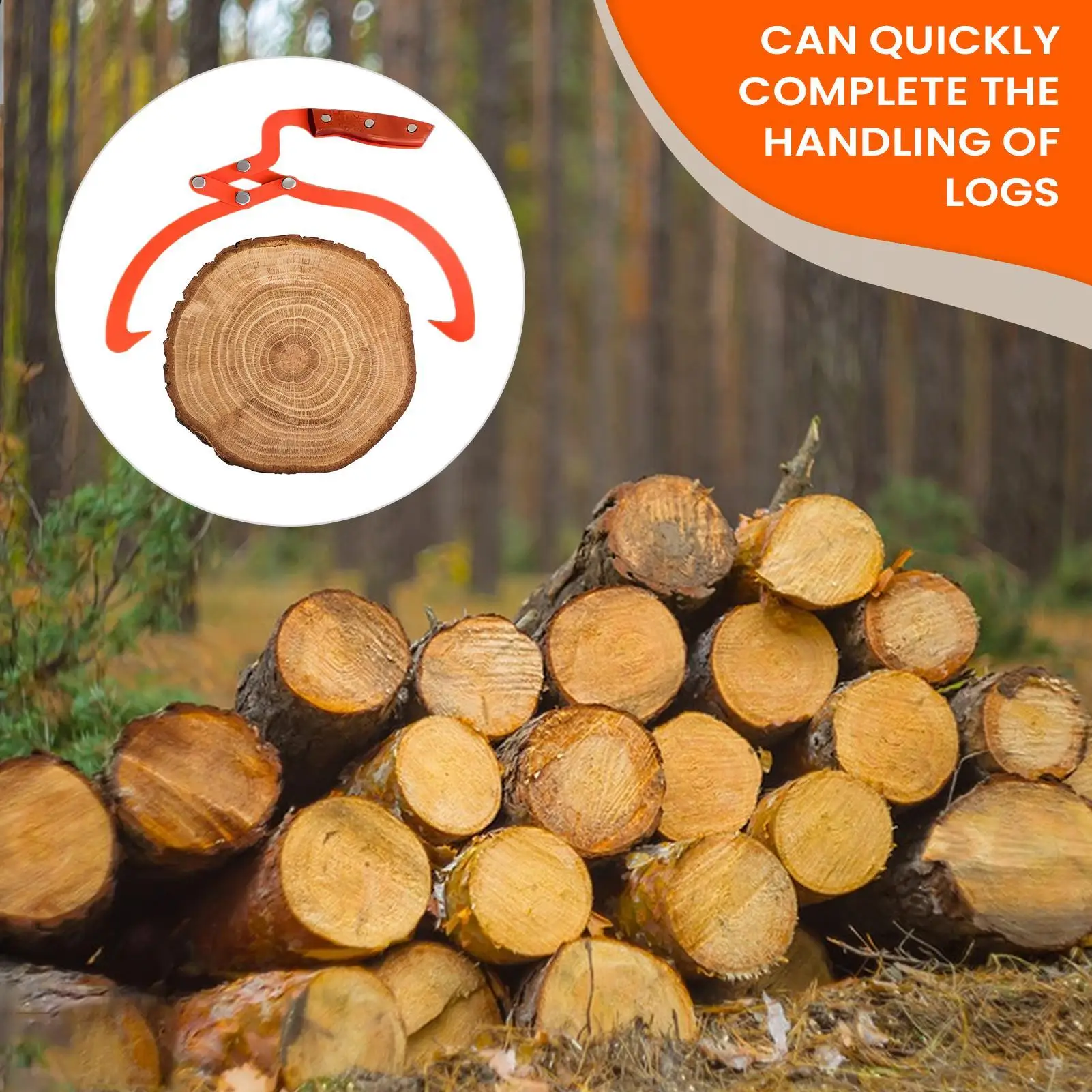 Timber Tongs Ergonomic Long Lasting Tool Helper 20 Inch Manual Log Tongs For Forestry Branches Woods Outdoor Trucks ATVs