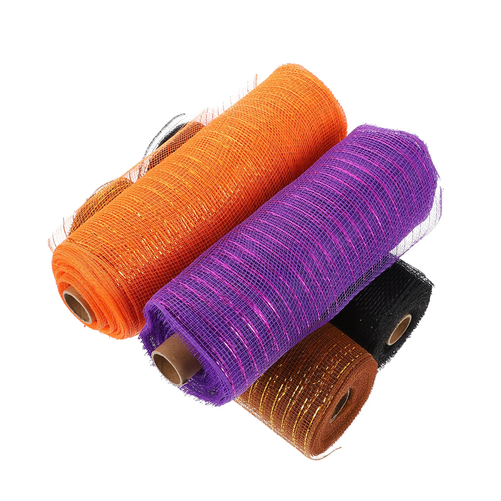 

4 Rolls Halloween Garland Gauze DIY Craft Ribbons for Wreath Packaging Bow Party Decoration Supplies Halloween Garland Gauze