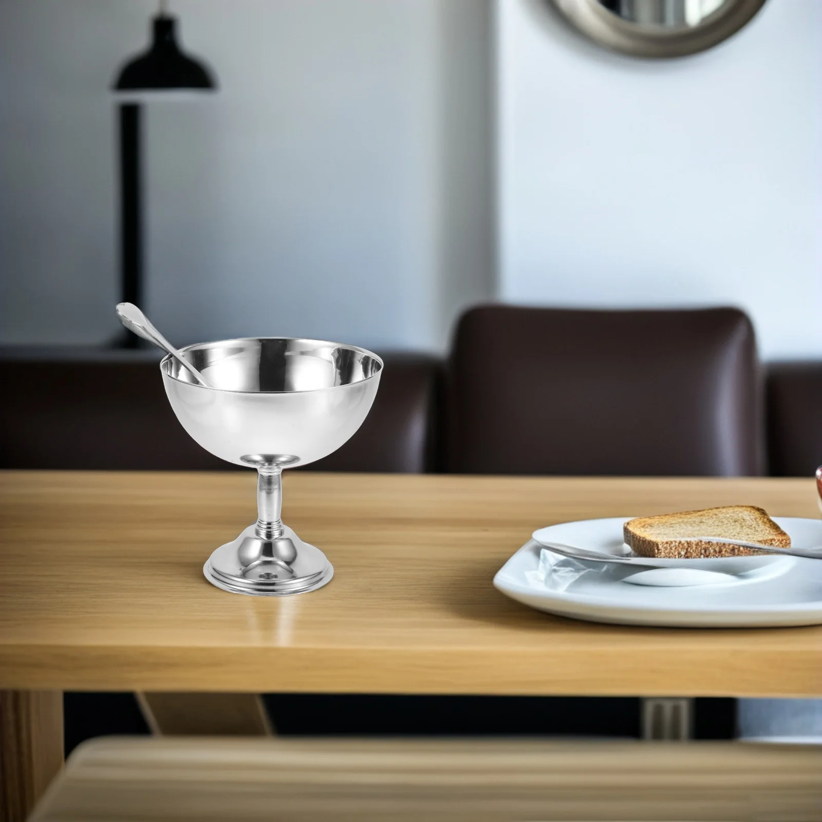 

Ice Cream Cup 10cm Stainless Steel Serving Dessert Bowl Mini Footed Candy Cup Ideal for Restaurants Family