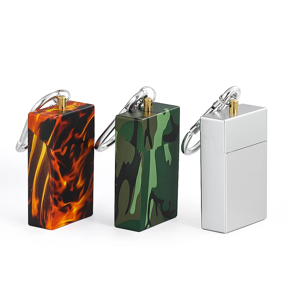 Mini Portable Drawer Cigarette Case Ashtray Metal Key Chain Charms Funny Soot Storage Pendant Mountaineer Keyring Dangle Jewelry