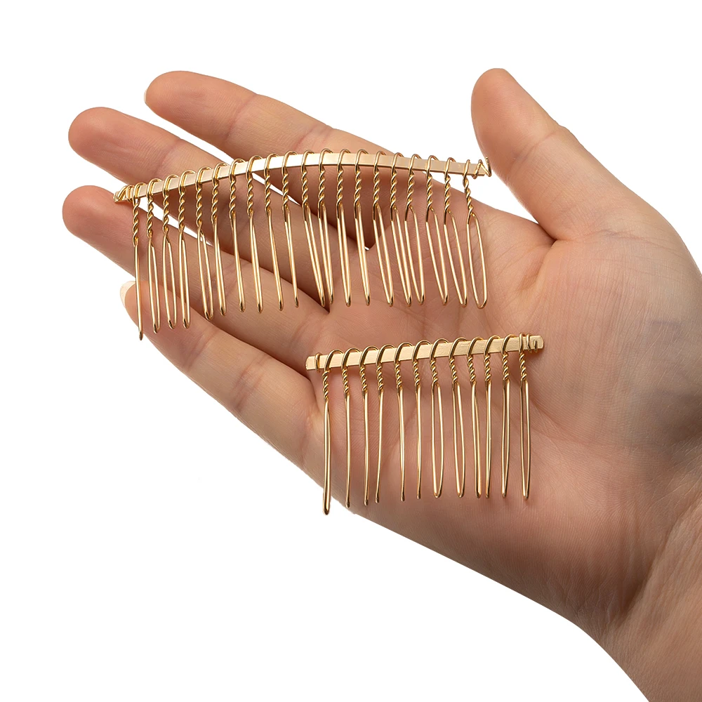 10 teile/los 10/12/15/20 Zähne Metall Draht Haar Kamm Basis Für DIY Handgemachte Haar Clip Zubehör hochzeit Schmuck Machen Dekorative – Detail 5
